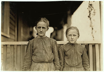 sisters, girls, young, standing, historic, people, children