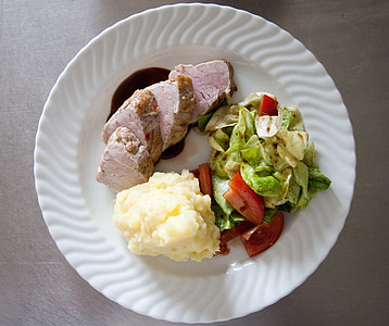 filet de porc, alimentaire, Cour, purée de pommes de terre, plats d’accompagnement, plat principal, faire cuire