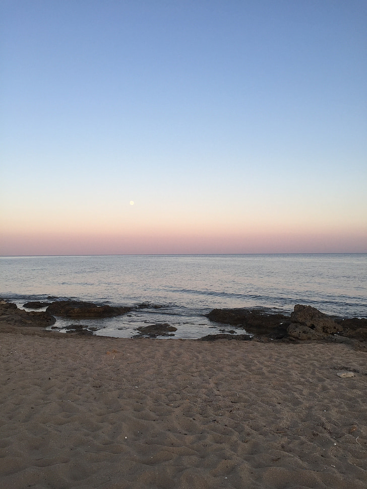 Salento, Já?, Puglia, pláž, Příroda, Západ slunce, pobřeží