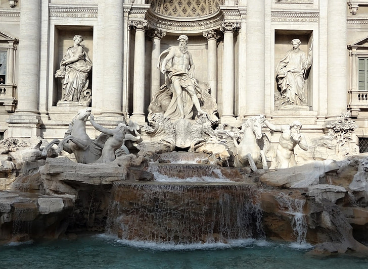 Rome, Trevi, art, Fontaine, Fontaine de Trevi, romain, monument