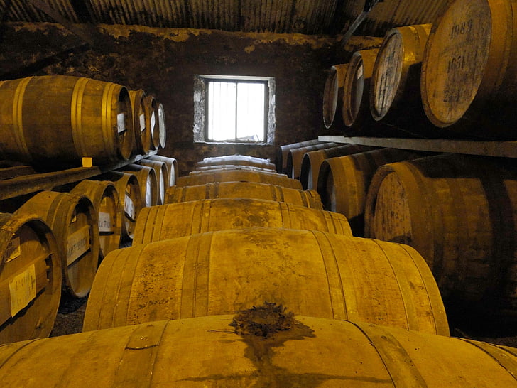 whisky, wooden barrels, barrels, stock, islay, alcohol, keller