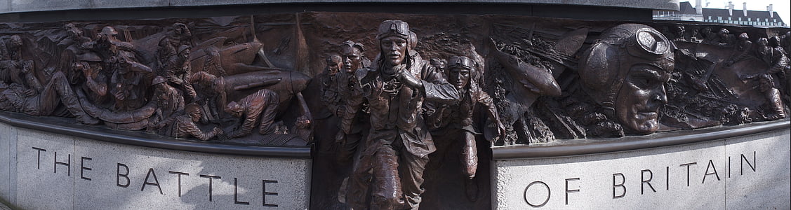 Битва за Британию, Памятник, Лондон, война, панорамный, солдат, пилот