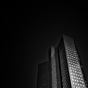 Frankfurt, Deutsche bank, skyline, skyskrabere, bygning, Bank, arkitektur