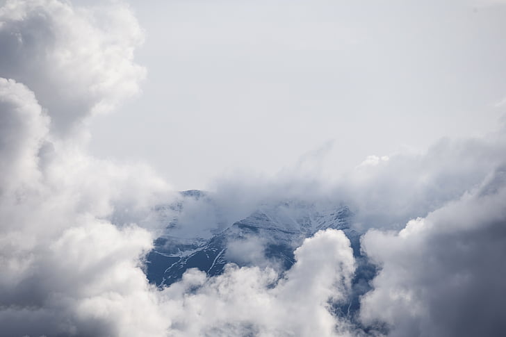 산, 구름, 스카이, 피크, 정상 회담, 맨 위로, 바위