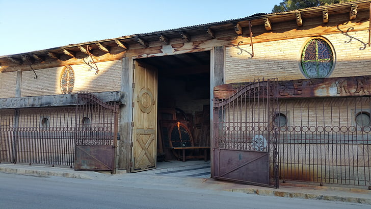 Kasteel ros, deur, Balsicas, Murcia, Spanje, Gate