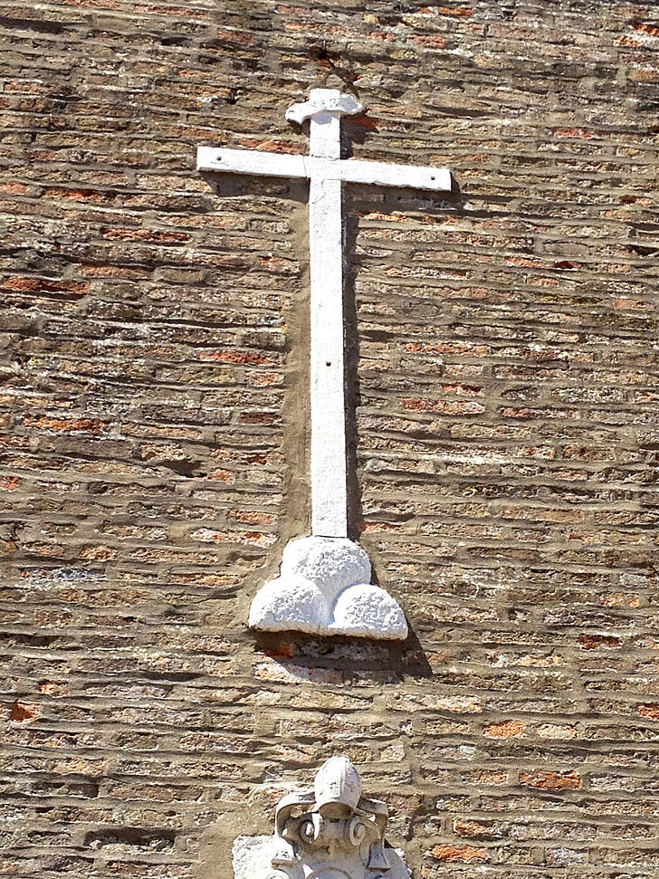 Cruz, Igreja, Itália, parede, pedra, Branco, Santo