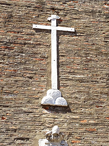 Cruz, Iglesia, Italia, pared, piedra, Blanco, Santa