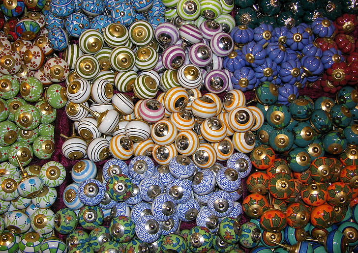 buttons, knobs, porcelain, colorful, color, mixed, mess