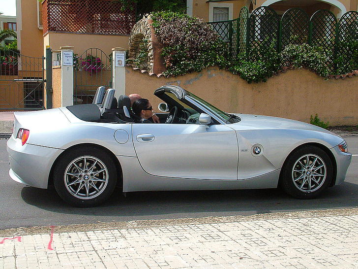 Kabriolet, auto, BMW, šedá, stříbrná, Itálie