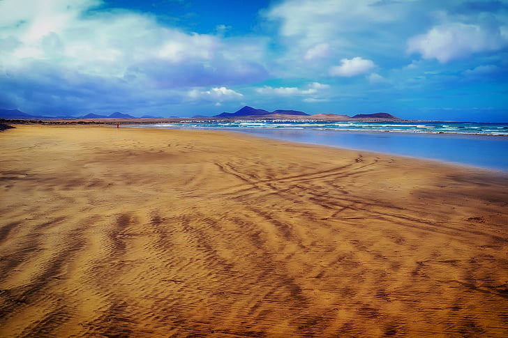 Islas Canarias, mar, Océano, Playa, arena, vista, paisaje