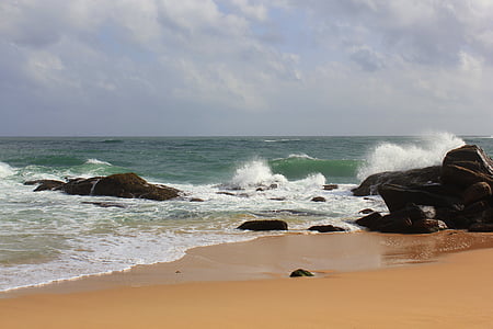 Sri lanka, pludmale, okeāns, smilts, jūra, ūdens, tropu