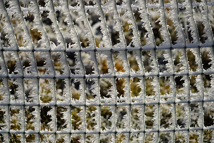 забор, Иней, кристаллы снега, со льдом, кристаллы, eiskristalle, снег covered