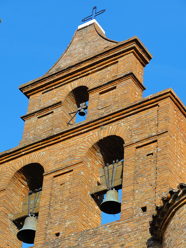 cerkev, zvonovi, zvonik, dediščine, vasi, nebo, modra