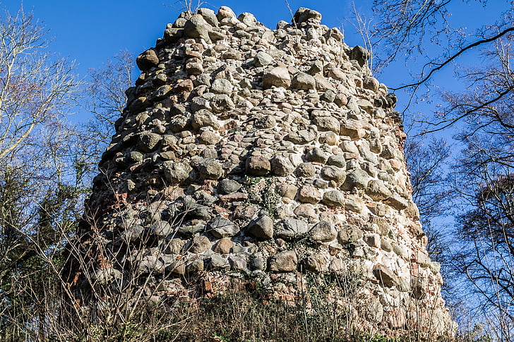 Středověk, fangelturm, Zřícenina, hrad