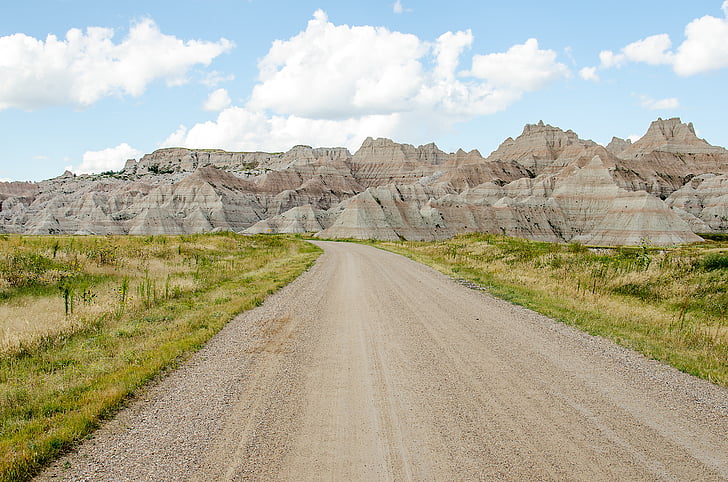 Badlands, kivimis, sinine taevas, maastik, Rock, Dakota, Lõuna