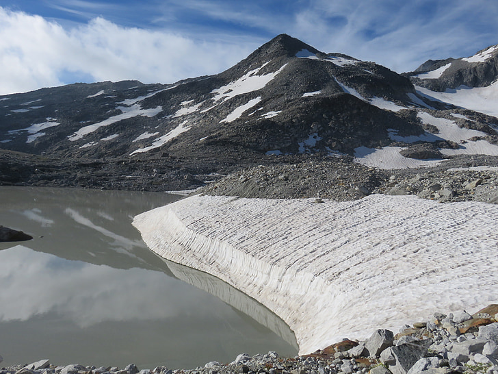 glacial lake, mountains