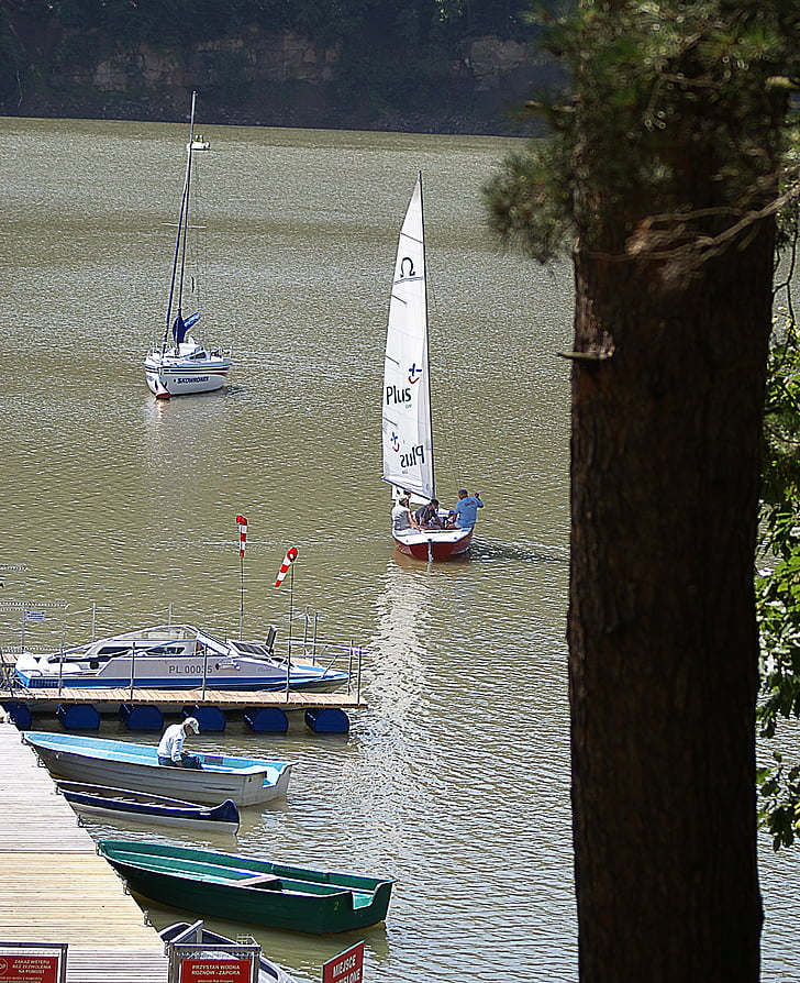 sailboat, boat, rest, sport, lake, boats on the lake, marina