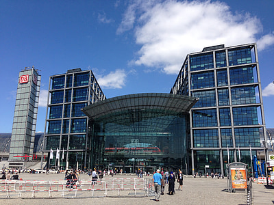 berlin, central station, glass facade, building, capital, railway, facade