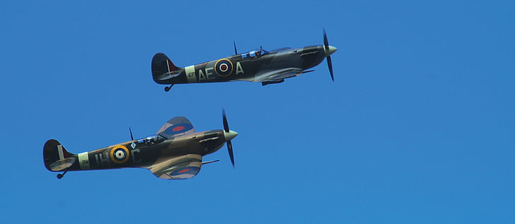 Spitfire, lėktuvo, lėktuvas, kovotojas, karo, plokštumoje, oro