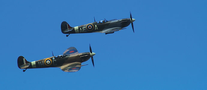 Spitfire, avión, avión, combatiente de la, guerra, plano, aire