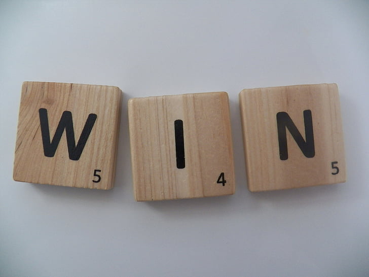 win, letters, word, text, scrabble