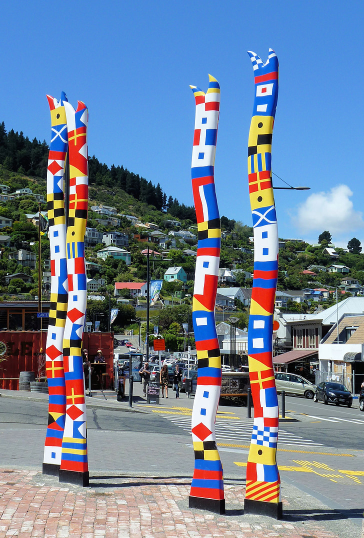 Lyttelton, Új-Zéland, szobrászat, modern művészet, Zealand, Bay, kikötő