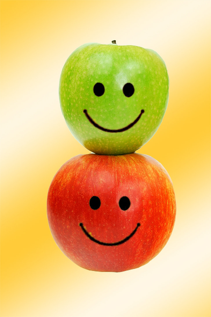 Apple, γέλιο, επεξεργασία εικόνας, Αστείο, χαρούμενα, φρούτα, τροφίμων
