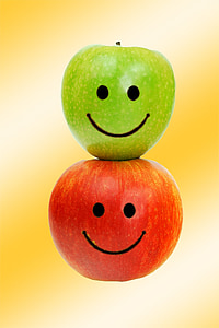 Apple, skratta, bildredigering, Rolig, glada, frukt, mat