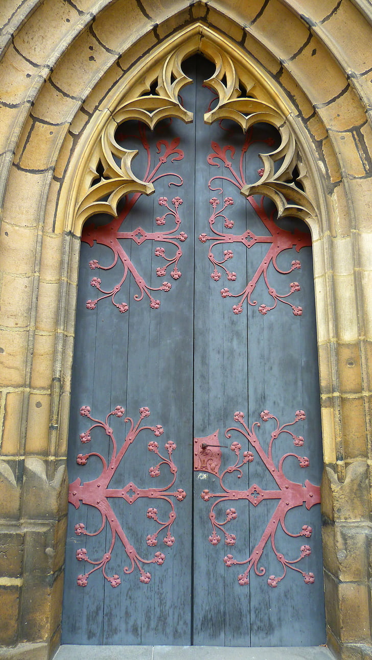 porta, entrada, Portal, close-up, fechado, ornamento, Igreja