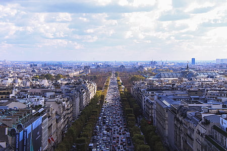 Париж, Улица, вид, Перспектива, Франция, город, дорога