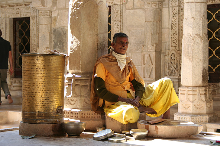 monge, meditação, Rajasthan, religião, Templo de, Índia, Budismo