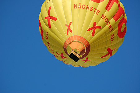 hete luchtballon, float, vliegen, hoge, ballon, hemel, de hete lucht ballon rit