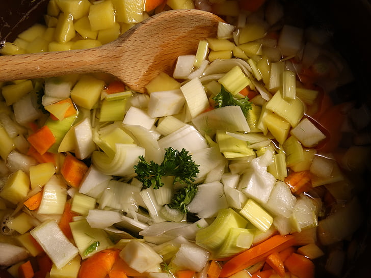 suppe greens, grøntsager, gryderet, mad, ernæring, Cook