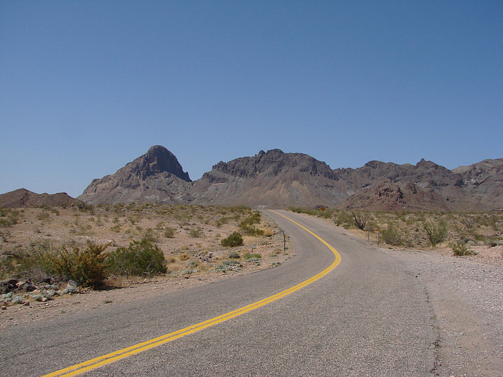 Street, bjerge, ørken, Route 66, rute, 66, USA