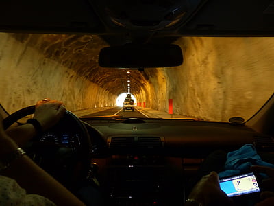 tunnel, exit, kørsel, mørk, ENG, dystre, output
