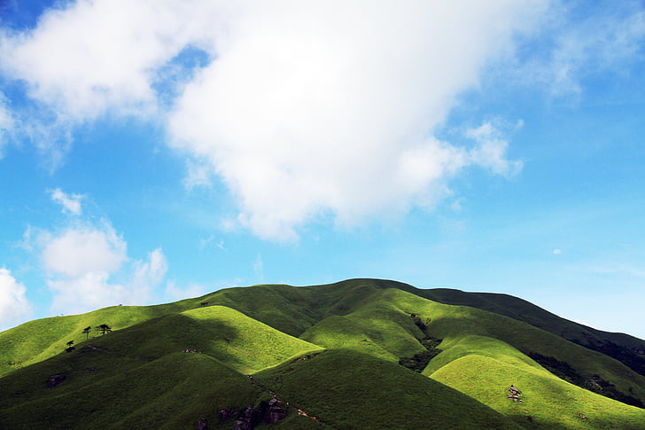 Aoyama, White cloud, wugongshan, Natur, Hügel, Landschaft, Himmel