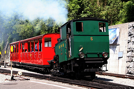 Brienz: rothornbahn, ατμομηχανή ατμού, βουνά, αλπική, τρένο, φαινόταν, Ελβετία