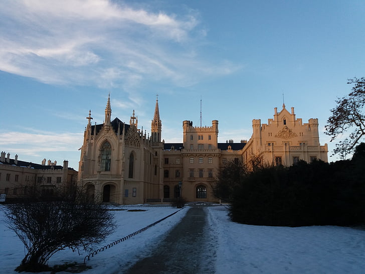 Castle, Romance, monument, arkitektur, berømte sted, Europa, vinter