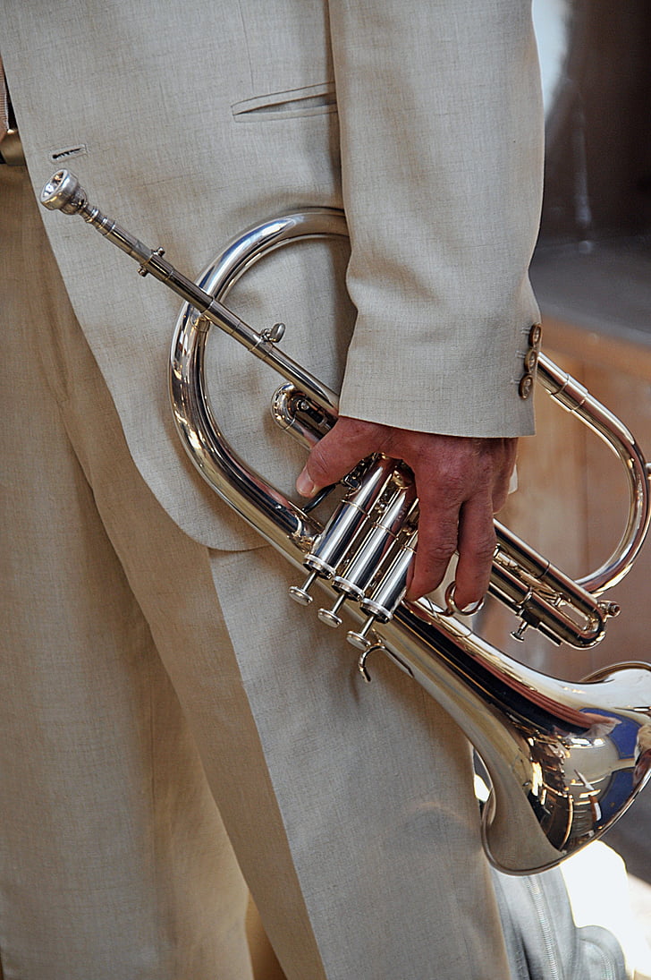 trompette, musicien, Silver, humeur, hommes, saxophone, instrument de musique