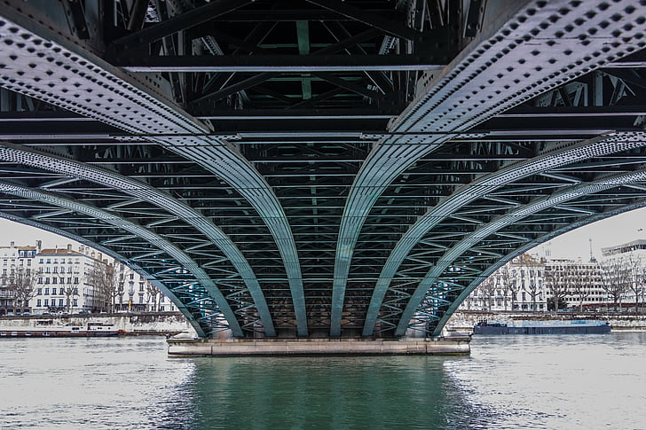Lyon, Prancis, Jembatan, Rhône, Sungai, air, arsitektur