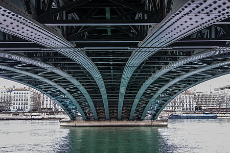 Lyon, Frankrike, Bridge, Rhône, floden, vatten, arkitektur