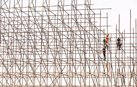 scaffolding, workers, construction, site, scaffold, structure, construction site