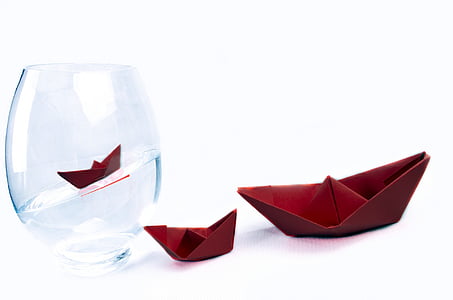 ship, away, boat, vase, water, paper boat, travel