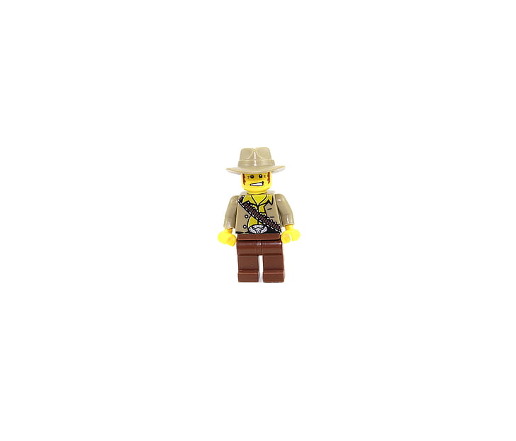 Cowboy, LEGO, menneskelige, isoleret, hvid, design, hånd