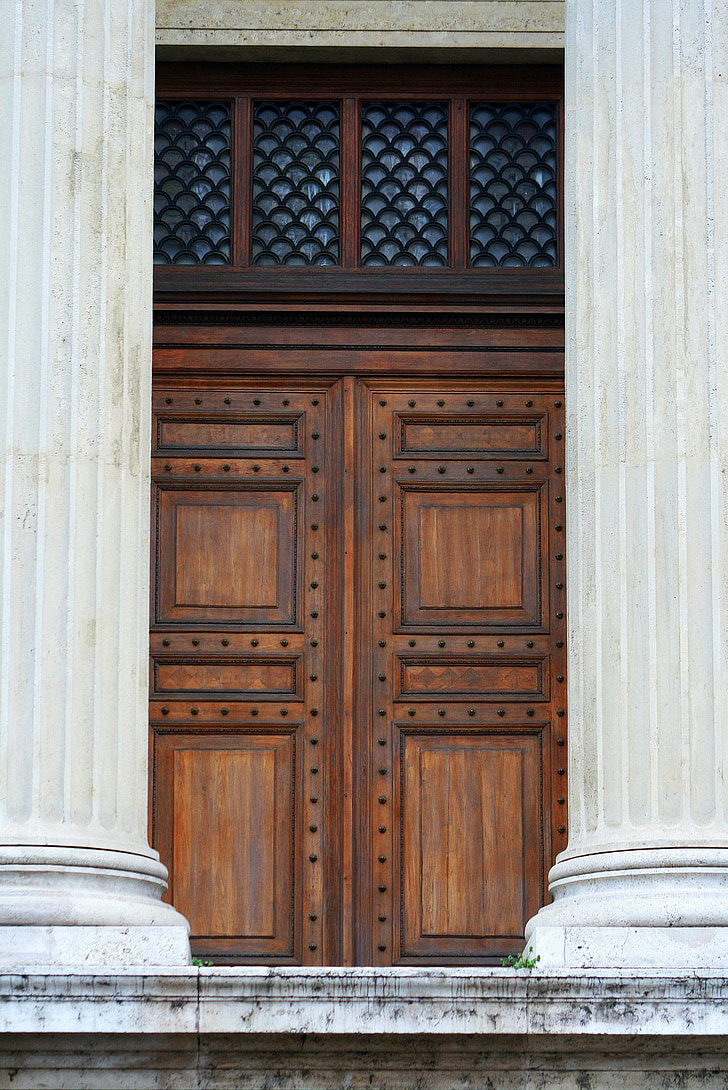 column, gate, architecture, door, old door, exit