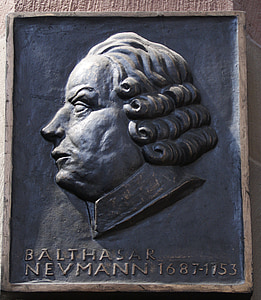 Balthasar neumann, targa commemorativa, 1687, 1753, Würzburg, maestri costruttori, barocco
