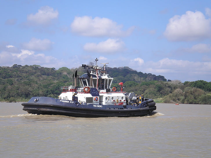remolcador, canal de Panamà, Panamà, canal, marítim, remolc, remolcador