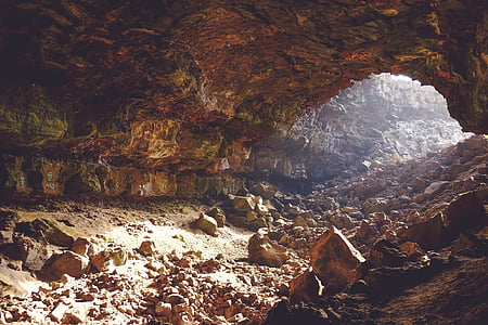 Cave, Rocks, underground, ljus, naturen, Rock - objekt, landskap