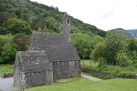 arquitetura, Glendalough, Irlanda, Igreja, idade média