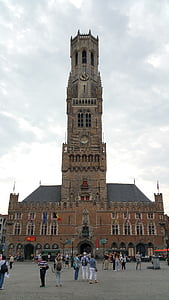Brujas, Bélgica, canal, Brugge, medieval, punto de referencia, campanario